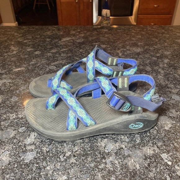 Chaco Shoes - Chaco Cloud Classic Sandals Women's Size 8 Green Blue Print